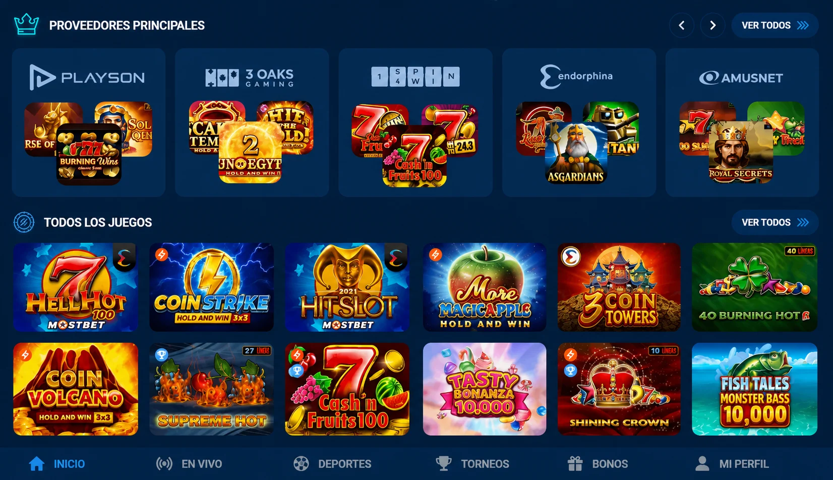 Tragamonedas y jackpots en Mostbet online