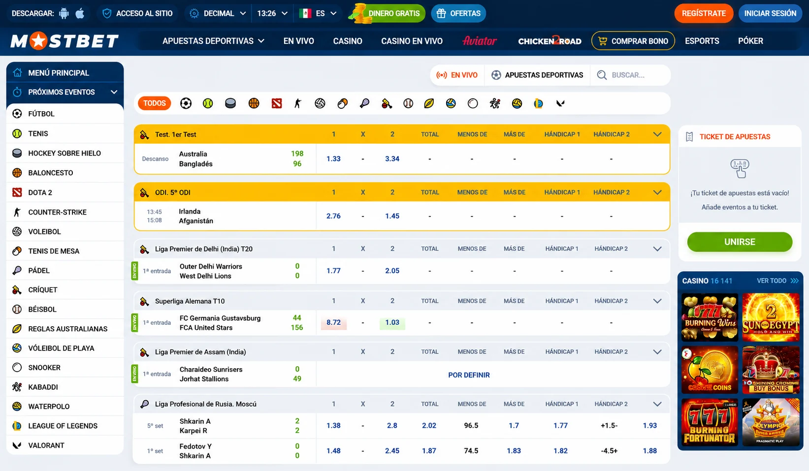 Guнa paso a paso para el registro — Mostbet login
